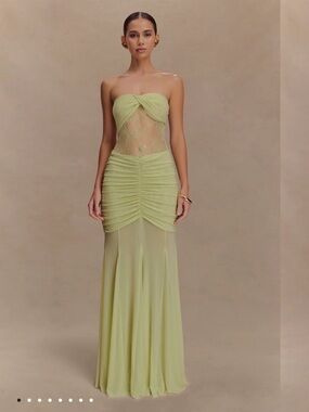 Meshki Lace And Mesh Maxi Dress - Sage